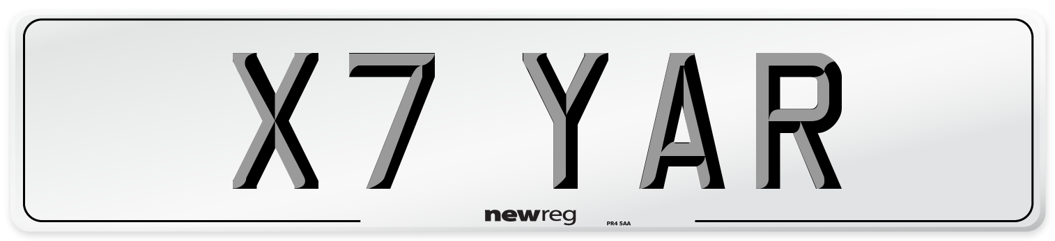 X7 YAR Number Plate from New Reg